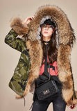 Carmen Charlott Fox Fur Jacket Camouflage