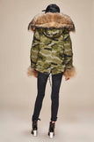 Carmen Charlott Fox Fur Jacket Camouflage