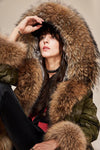 Carmen Charlott Fox Fur Jacket Camouflage