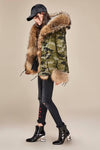 Carmen Charlott Fox Fur Jacket Camouflage