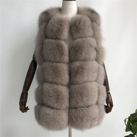 Carmen Charlott Fox Fur Vest - Beige