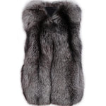 Carmen Charlott Fox Fur Vest - Silver Fox
