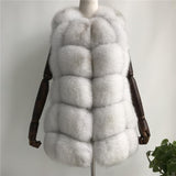 Carmen Charlott Fox Fur Vest - White