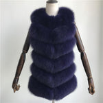 Carmen Charlott Fur Vest Short - Blue