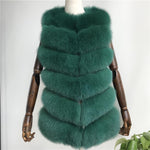 Carmen Charlott Fur Vest Short - Green