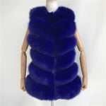 Carmen Charlott Fur Vest Short - Royal Blue