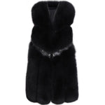 Carmen Charlott Fox Fur Vest - Black