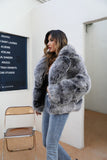 Carmen Charlott Luxury Fox Fur Coat Ice AW22