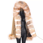Carmen Charlott Luxury Fox Fur Jacket Beige AW21