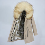 Carmen Charlott Fox and Rabbit Fur Parka Nude AW21