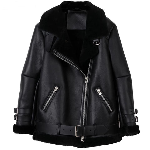 Carmen Charlott Leather Jacket Black