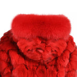 Carmen Charlott Luxury Fox Fur Jacket Crazy Red AW22