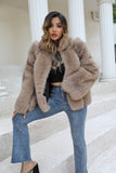 Carmen Charlott Luxury Fox Fur Coat Choclate AW22