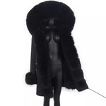 Carmen Charlott Luxury Fox Fur Parka Camouflage Black AW21
