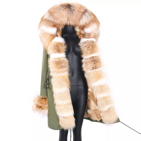 Carmen Charlott Luxury Fox Fur Edition Parka Green AW21