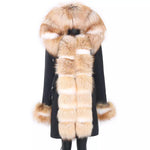 Carmen Charlott Luxury Fox Fur Edition Parka Black AW21