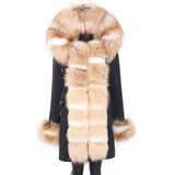 Carmen Charlott Luxury Fox Fur Edition Parka Black AW21