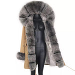 Carmen Charlott Luxury Fox and Rabbit Fur Parka Beige AW21