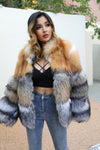 Carmen Charlott Luxury Fox Fur Coat Gold and Silver  AW22