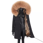 Carmen Charlott Fox Fur Parka Black AW21