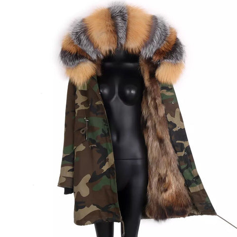 Carmen Charlott Fox Fur Edition Parka Camouflage AW21
