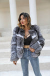 Carmen Charlott Luxury Fox Fur Coat Silver Fox and White Details AW22