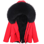 Carmen Charlott Fox Fur Men Jacket Red AW21