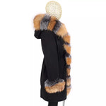 Carmen Charlott Luxury Fox Fur Edition Parka Black AW21