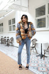 Carmen Charlott Luxury Fox Fur Hood Jacket - Silver and Gold AW22