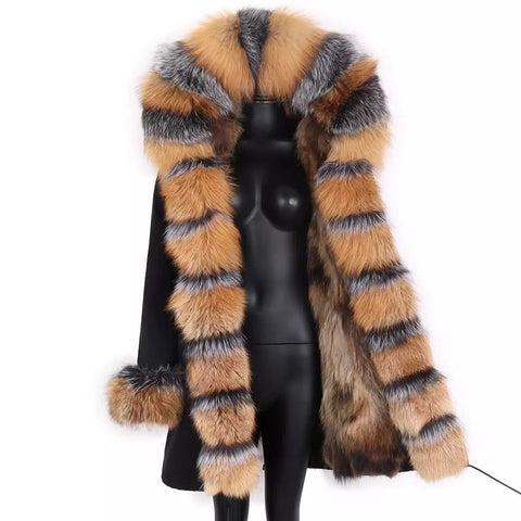 Carmen Charlott Luxury Fox Fur Edition Parka Black AW21