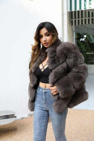 Carmen Charlott Luxury Fox Fur Coat Teddy AW22