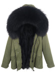 Carmen Charlott Fox Fur Men Jacket Green AW21