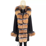 Carmen Charlott Luxury Fox Fur Edition Parka Black AW21