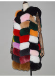 Carmen Charlott Luxury Fox Fur Vest - Multicolor