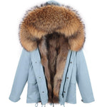 Carmen Charlott Fox Fur Men Jacket Light Blue AW21