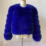 Carmen Charlott Fox Fur Jacket - Royal Blue