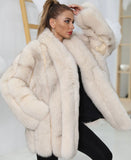 Carmen Charlott Luxury Fox Fur Coat - Nude AW22