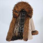 Carmen Charlott Luxury Red-Brown Fox Fur Edition Parka Nude AW21