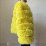 Carmen Charlott Fox Fur Jacket - Yellow