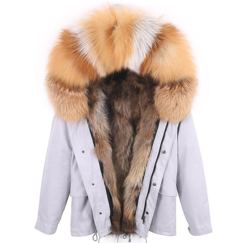 Carmen Charlott Fox Fur Men Jacket Grey AW21