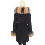 Carmen Charlott Luxury Fox Fur Edition Parka Black AW21