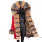 Carmen Charlott Luxury Fox Fur Edition Parka Red AW21