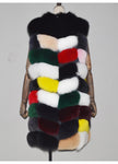 Carmen Charlott Luxury Fox Fur Vest - Multicolor