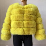 Carmen Charlott Fox Fur Jacket - Yellow