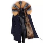 Carmen Charlott Fox Fur Edition Parka Blue AW21