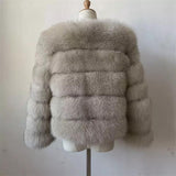 Carmen Charlott Fox Fur Jacket - Light Grey