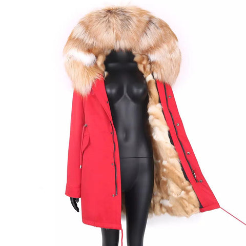 Carmen Charlott Fox Fur Edition Parka Red AW21