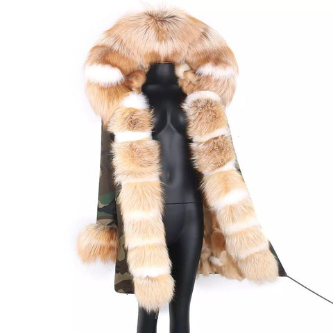 Carmen Charlott Luxury Fox Fur Edition Parka Camouflage AW21