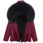 Carmen Charlott Fox Fur Men Jacket Dark Red AW21