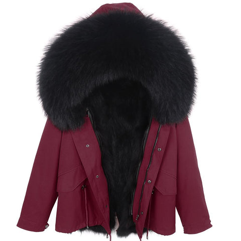 Carmen Charlott Fox Fur Men Jacket Dark Red AW21